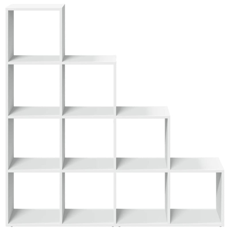 Bibliotecă/separator 4 niveluri, alb, 131,5x29x131,5 cm lemn