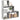 Bibliotecă/separator 3 niveluri gri beton 123x29x123 cm lemn