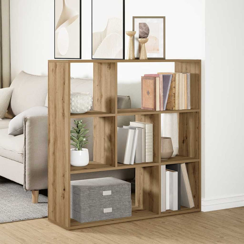 Bibliotecă/separator, stejar artizanal, 102x29x103,5 cm, lemn