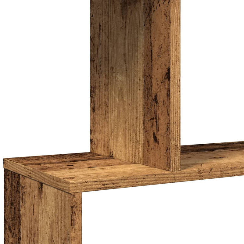 Bibliotecă/separator 6 niveluri lemn vechi 70x24x193 cm lemn