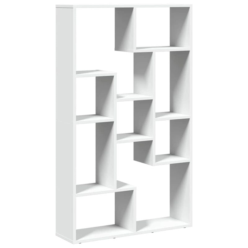 Bibliotecă, alb, 72x20x120,5 cm, lemn prelucrat