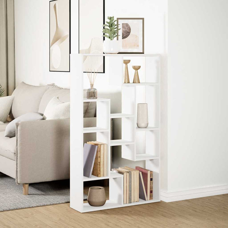 Bibliotecă, alb, 72x20x120,5 cm, lemn prelucrat