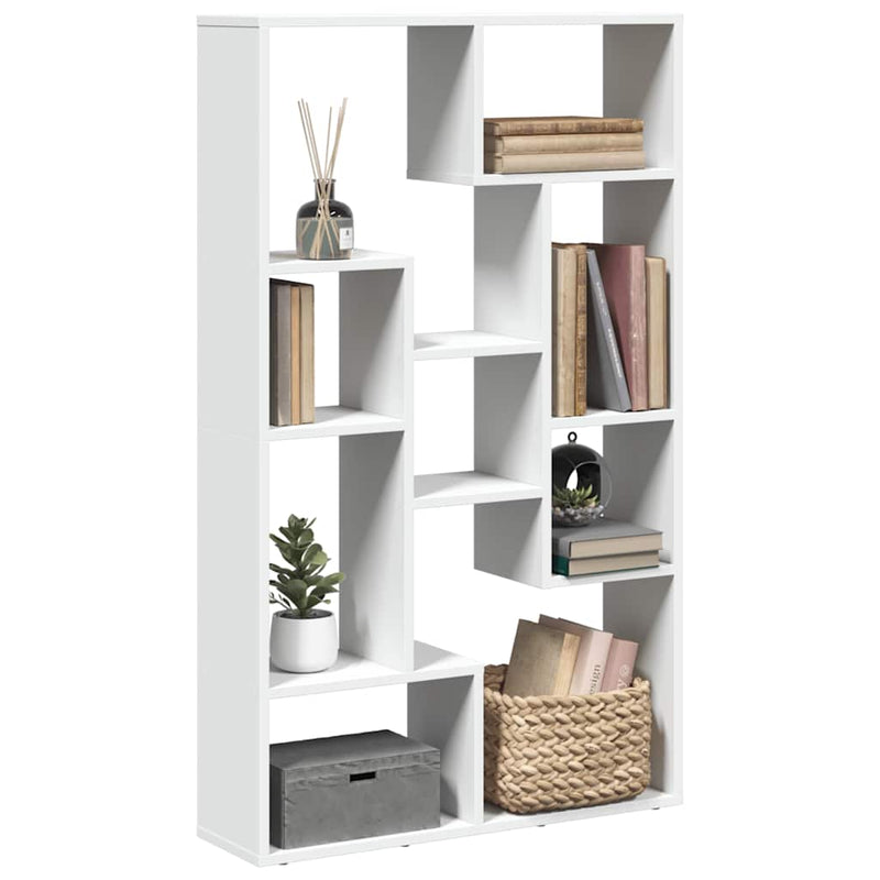 Bibliotecă, alb, 72x20x120,5 cm, lemn prelucrat