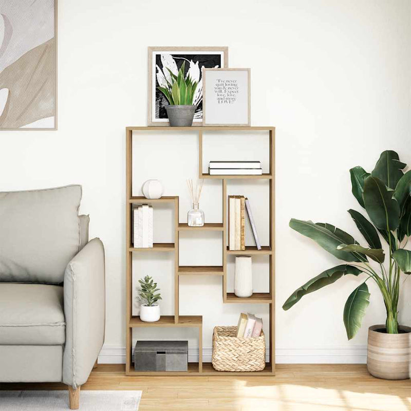 Bibliotecă, stejar artizanal, 72x20x120,5 cm, lemn prelucrat