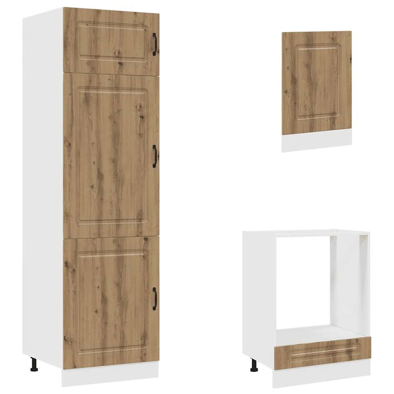Set dulap de bucătărie 7 piese „Kalmar” stejar artizanal lemn