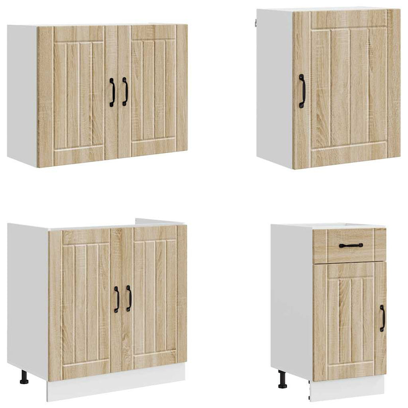 Set dulap de bucătărie din 7 piese „Lucca” lemn stejar Sonoma