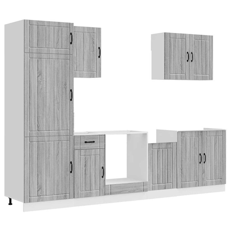 Set de dulapuri de bucătărie 7 piese „Lucca” lemn Sonoma gri