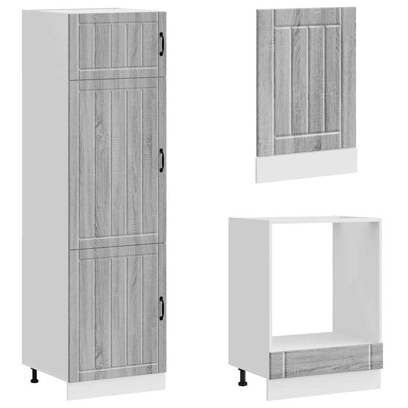 Set de dulapuri de bucătărie 7 piese „Lucca” lemn Sonoma gri