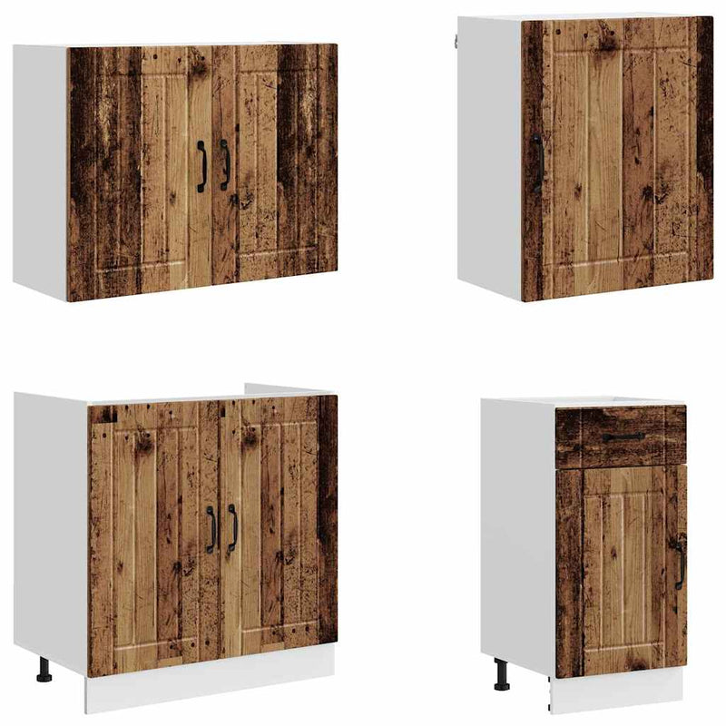 Set de dulapuri de bucătărie 7 piese „Lucca” Lemn vechi lemn
