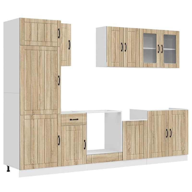 Set dulap de bucătărie din 8 piese „Lucca” lemn stejar Sonoma