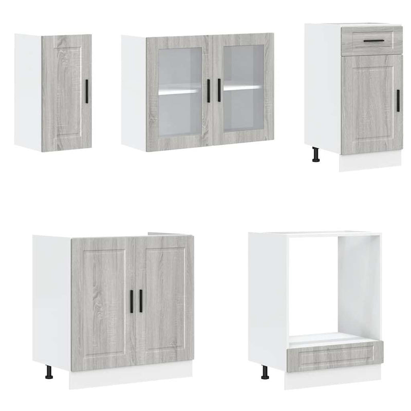 Set de dulapuri de bucătărie 8 piese „Kalmar” lemn Sonoma gri