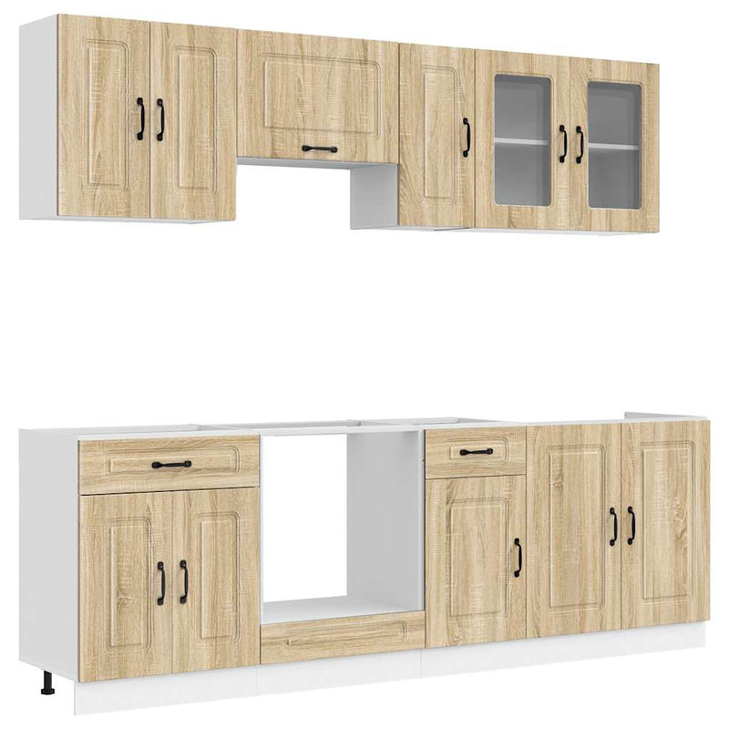 Set dulap de bucătărie din 8 piese „Kalmar” lemn stejar Sonoma