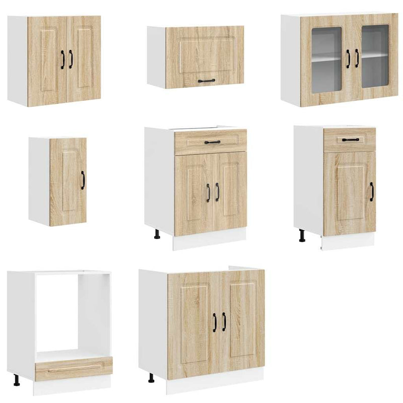 Set dulap de bucătărie din 8 piese „Kalmar” lemn stejar Sonoma