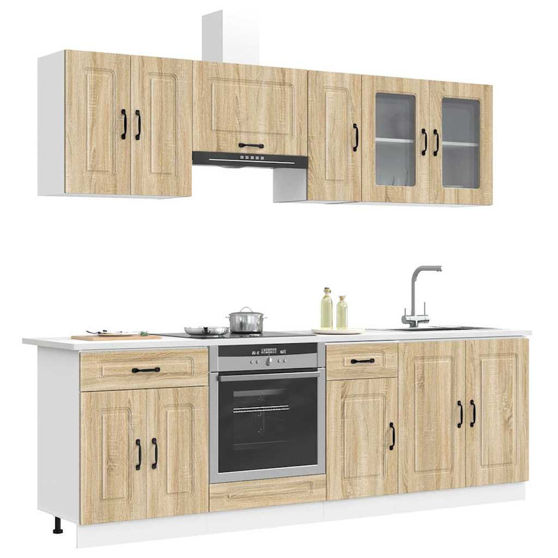 Set dulap de bucătărie din 8 piese „Kalmar” lemn stejar Sonoma