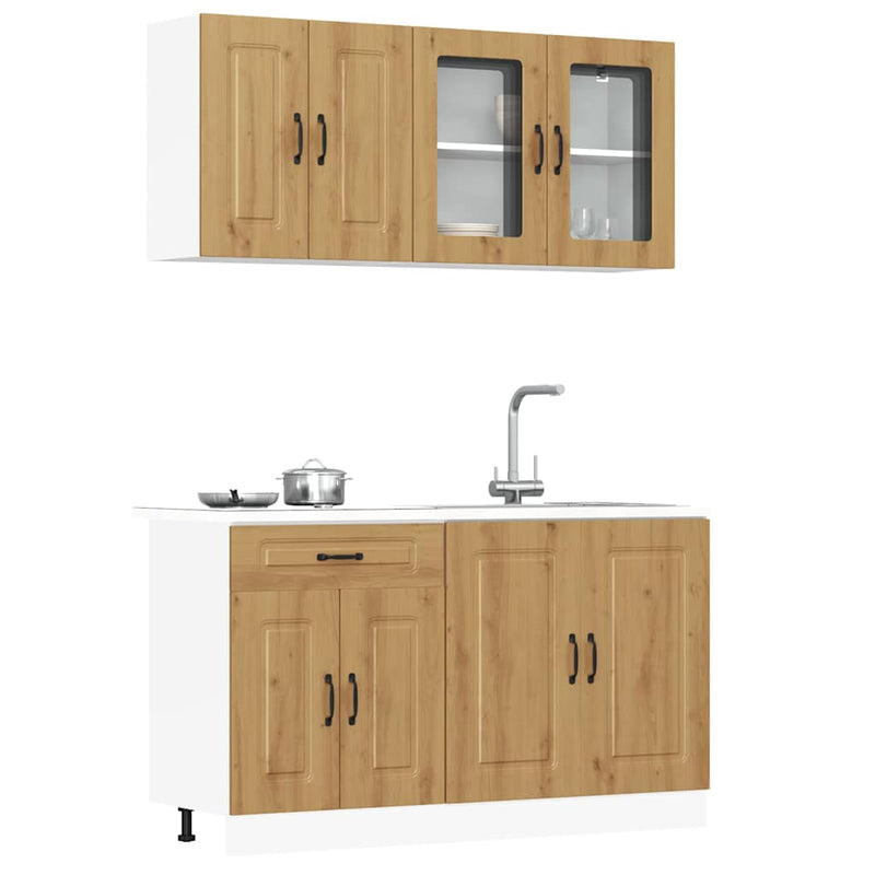 Set dulap de bucătărie 4 piese „Kalmar” stejar artizanal lemn