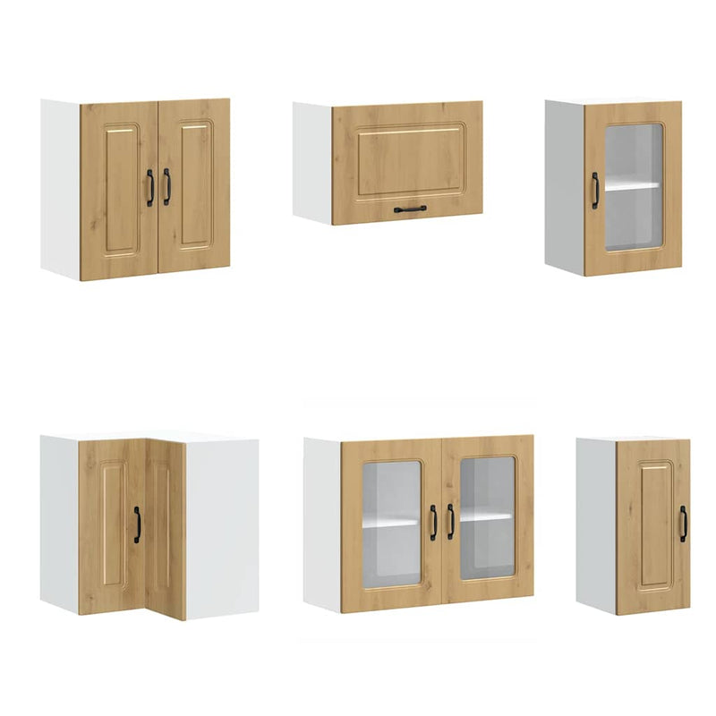 Set dulap de bucătărie 11 piese „Kalmar” stejar artizanal lemn
