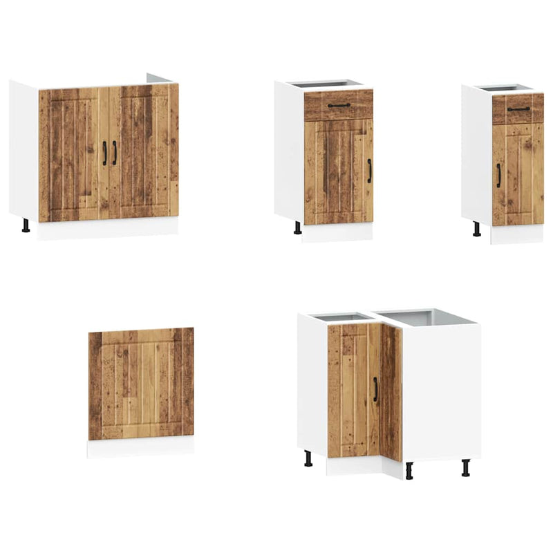 Set de dulapuri de bucătărie 11 piese „Kalmar” Lemn vechi lemn