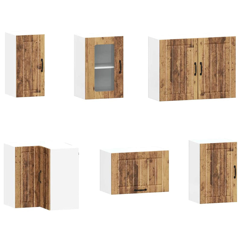 Set de dulapuri de bucătărie 11 piese „Kalmar” Lemn vechi lemn