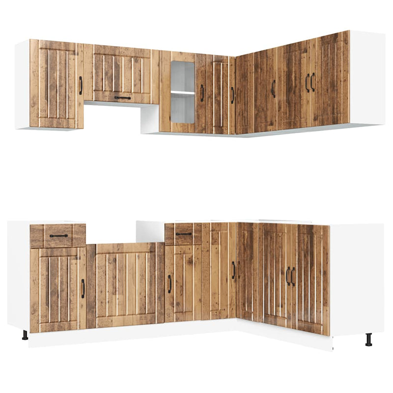 Set de dulapuri de bucătărie 11 piese „Lucca” Lemn vechi lemn