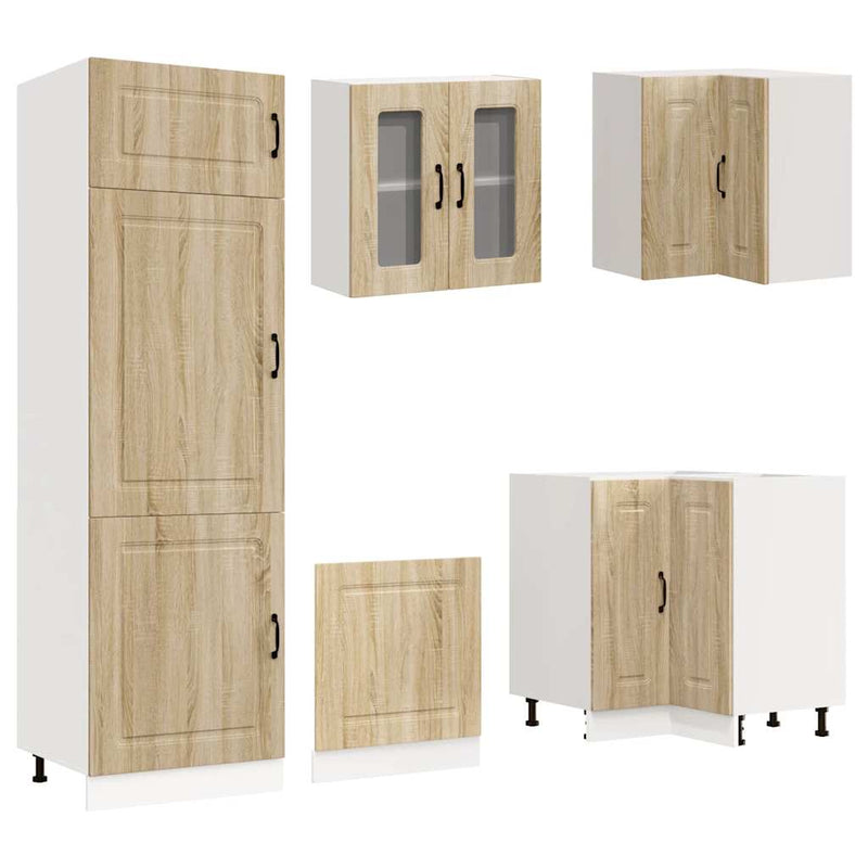 Set dulap de bucătărie din 14 piese „Kalmar” lemn stejar Sonoma
