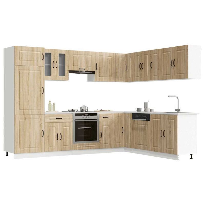 Set dulap de bucătărie din 14 piese „Kalmar” lemn stejar Sonoma