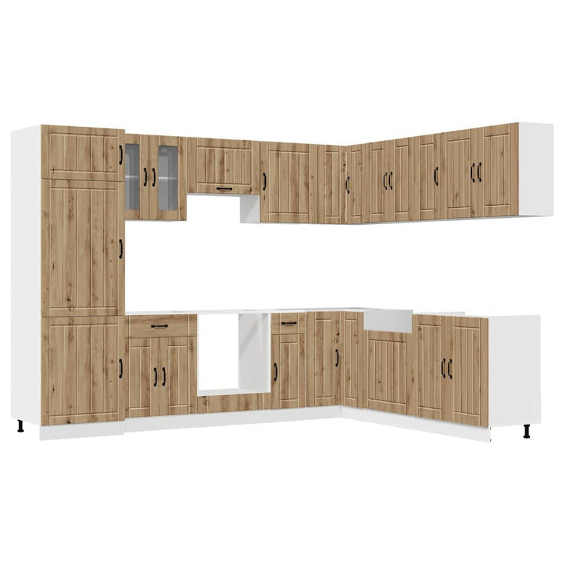 Set dulap de bucătărie 14 piese „Lucca” stejar artizanal lemn
