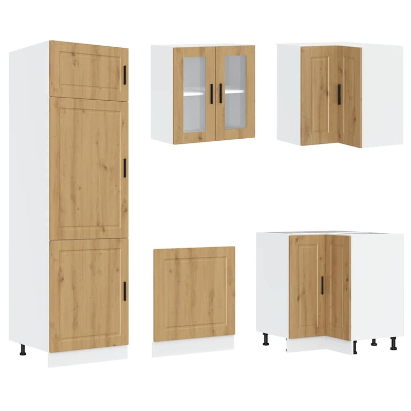 Set dulap de bucătărie 14 piese „Porto” stejar artizanal lemn