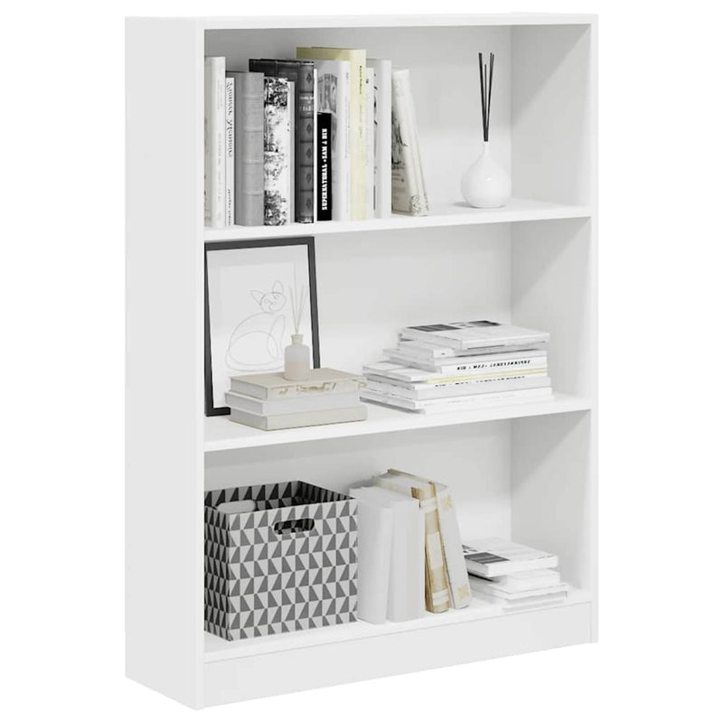 Bibliotecă, alb, 80x24x109 cm, lemn prelucrat