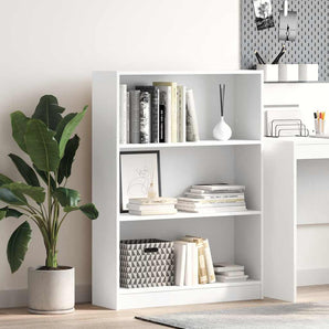 Bibliotecă, alb, 80x24x109 cm, lemn prelucrat