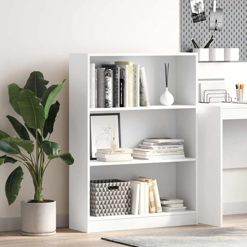 Bibliotecă, alb, 80x24x109 cm, lemn prelucrat