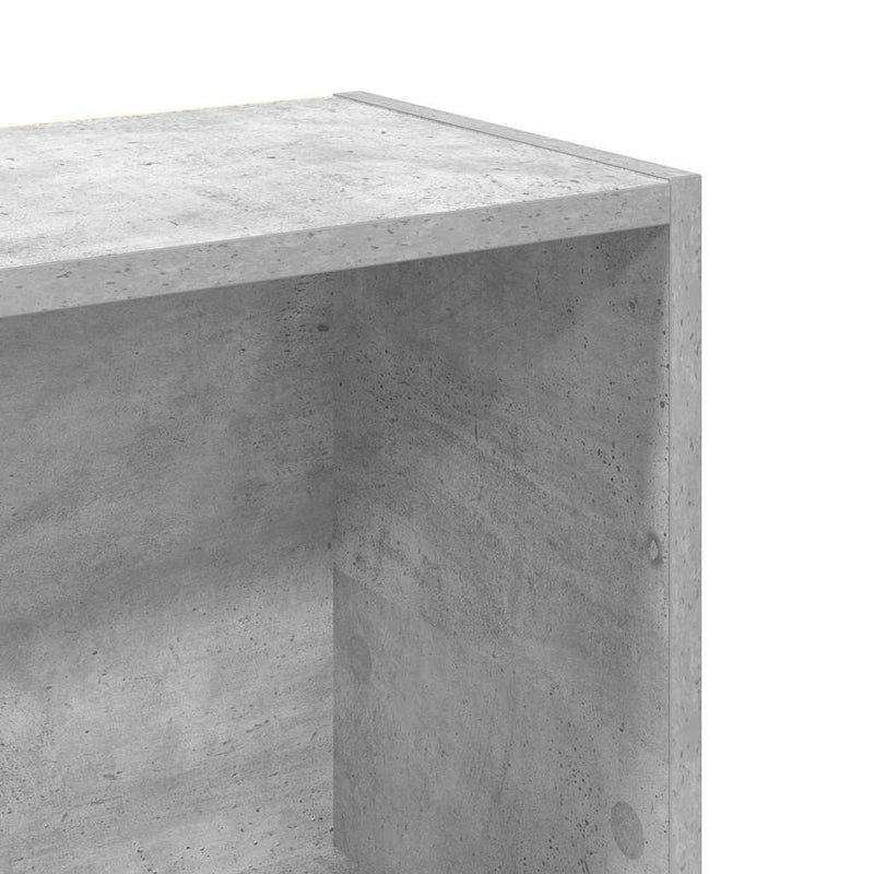 Bibliotecă, gri beton, 80x24x109 cm, lemn prelucrat