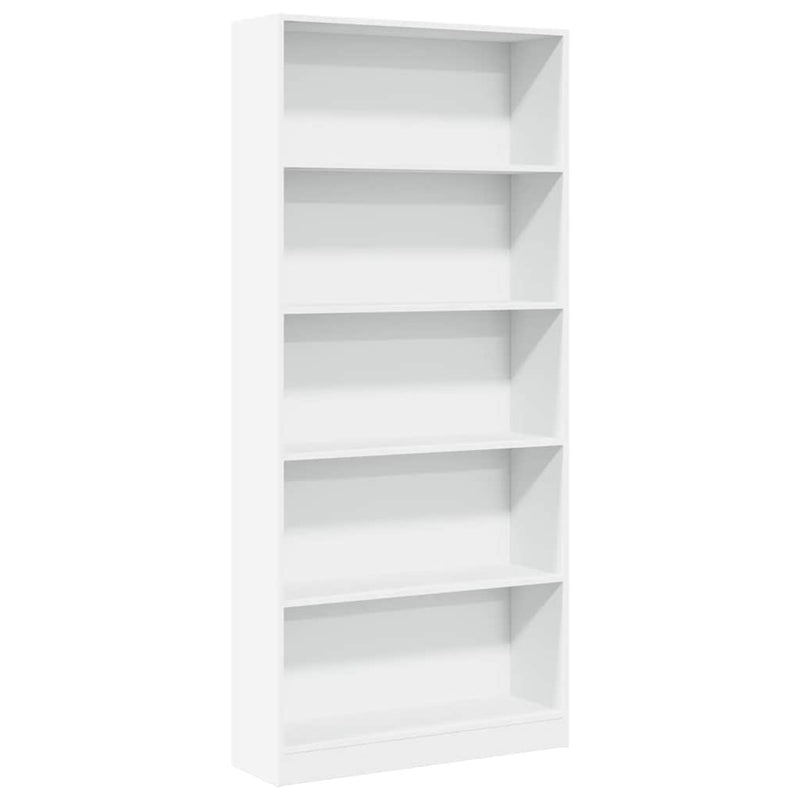 Bibliotecă, alb, 80x24x176 cm, lemn prelucrat