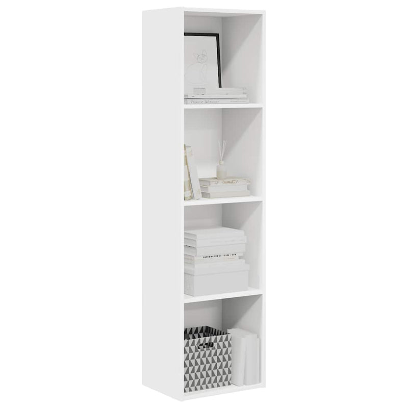 Bibliotecă, alb, 40x30x152 cm, lemn prelucrat