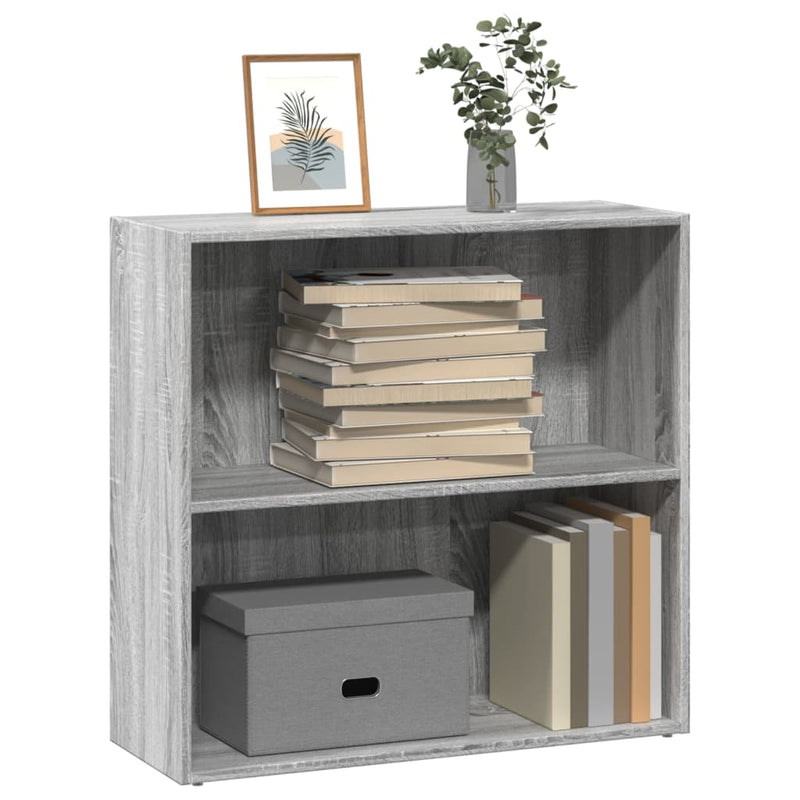 Bibliotecă, gri sonoma, 80x30x77 cm, lemn prelucrat