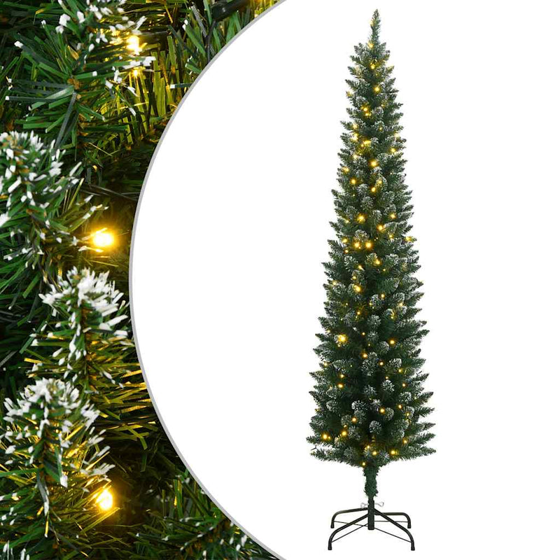 Brad Crăciun artificial subțire cu 300 LED-uri, 210 cm