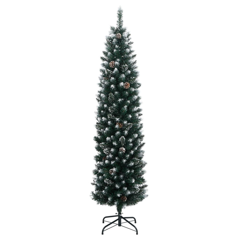 Brad de Crăciun artificial subțire cu 150 LED-uri, 150 cm