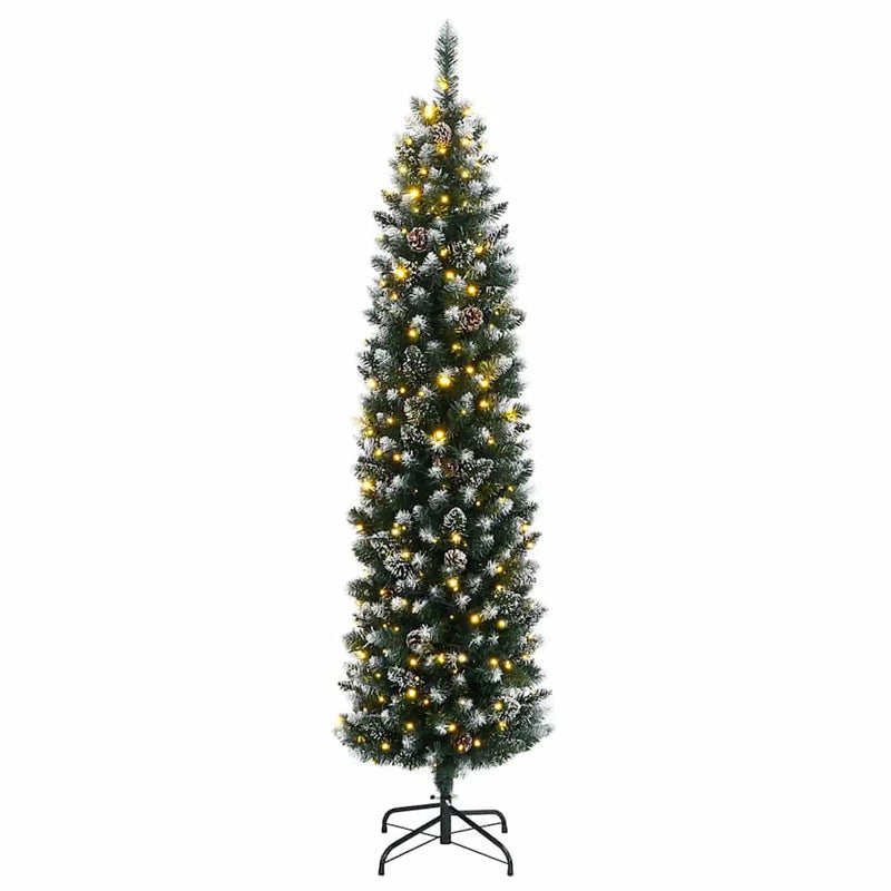 Brad Crăciun artificial subțire cu 300 LED-uri, 180 cm