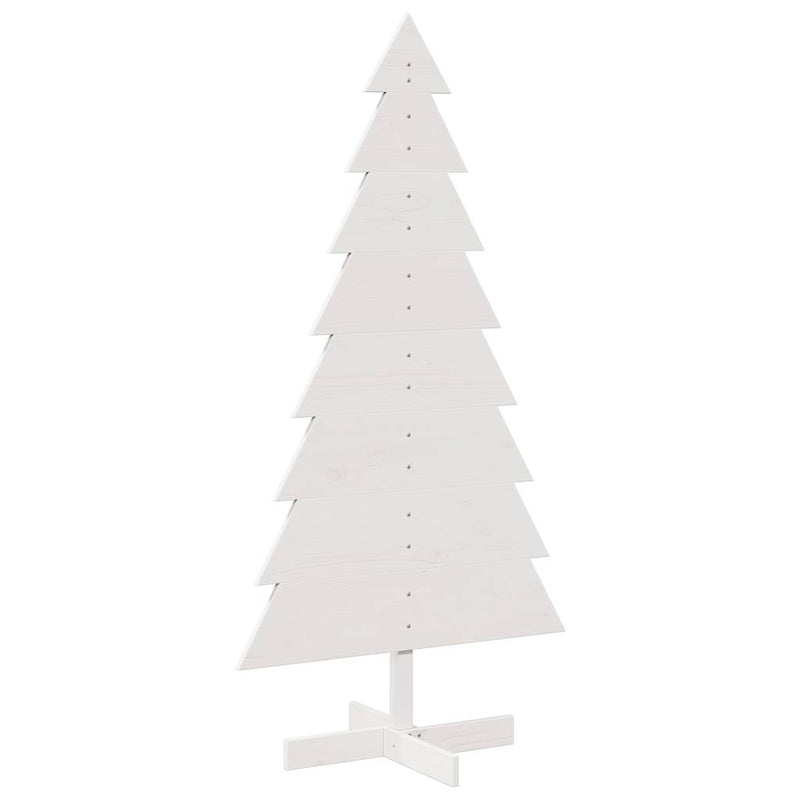 Brad de Crăciun decorativ, alb, 150 cm, lemn de pin masiv