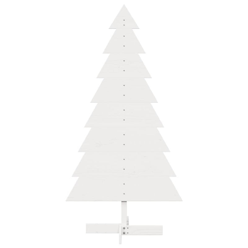 Brad de Crăciun decorativ, alb, 150 cm, lemn de pin masiv
