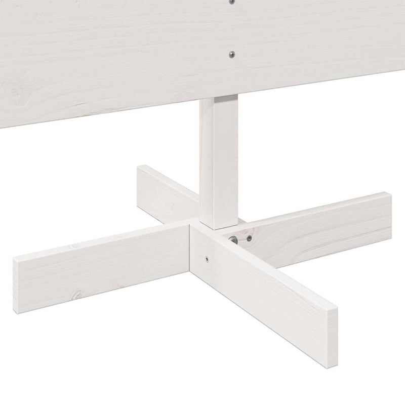 Brad de Crăciun decorativ, alb, 150 cm, lemn de pin masiv