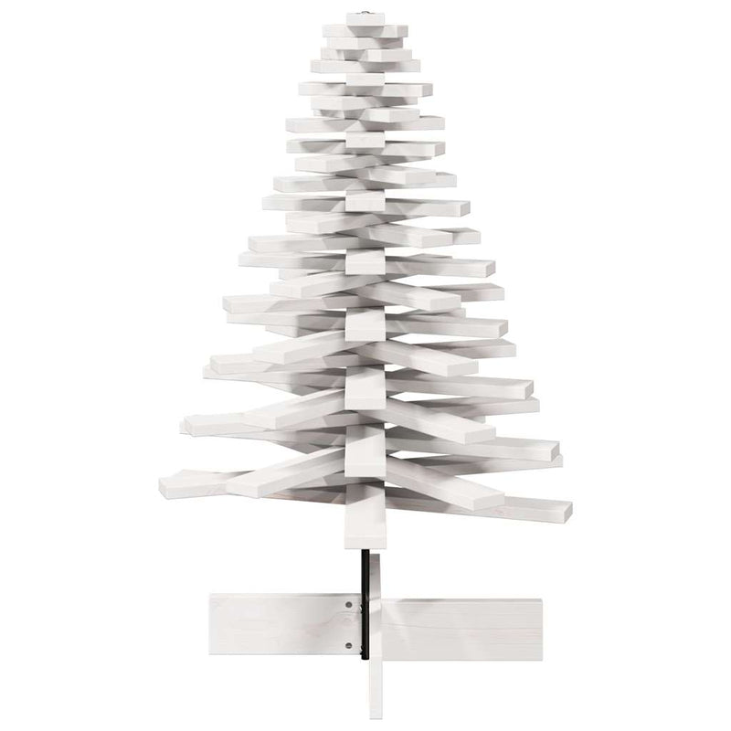 Brad de Crăciun decorativ, alb, 100 cm, lemn de pin masiv