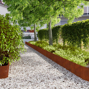Margine pentru gazon 20 buc. 25 x 103 cm Ruginit