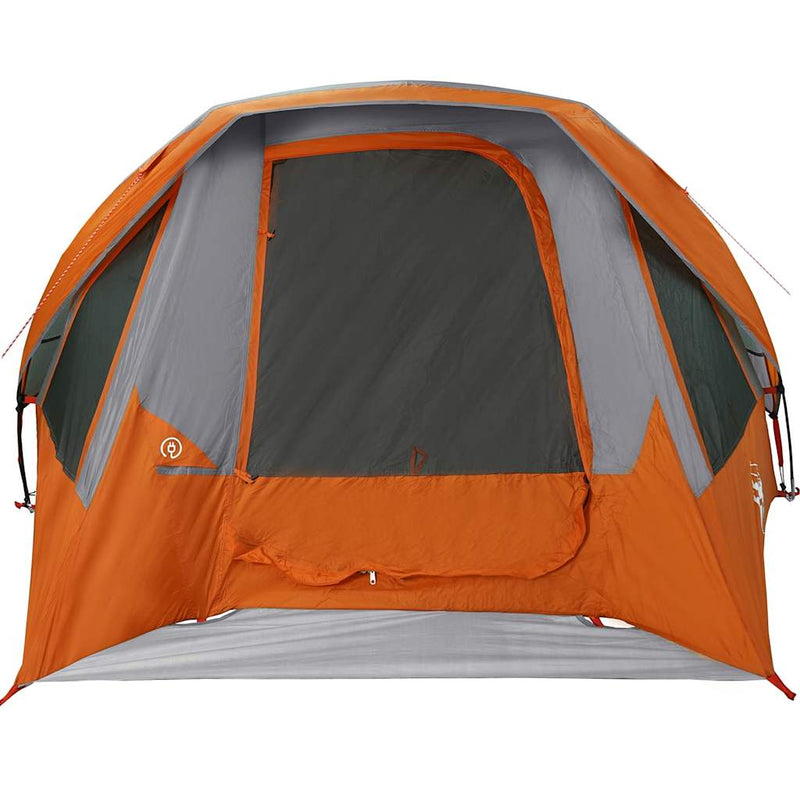 Cort de camping pentru 6 persoane, gri/portocaliu, impermeabil