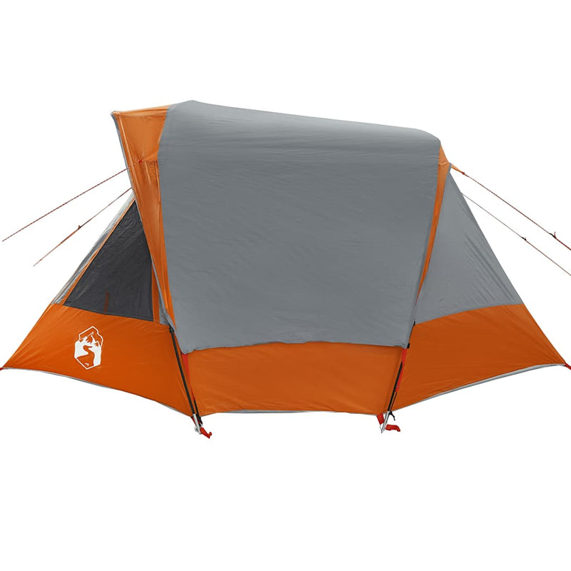 Cort de camping pentru 6 persoane, gri/portocaliu, impermeabil