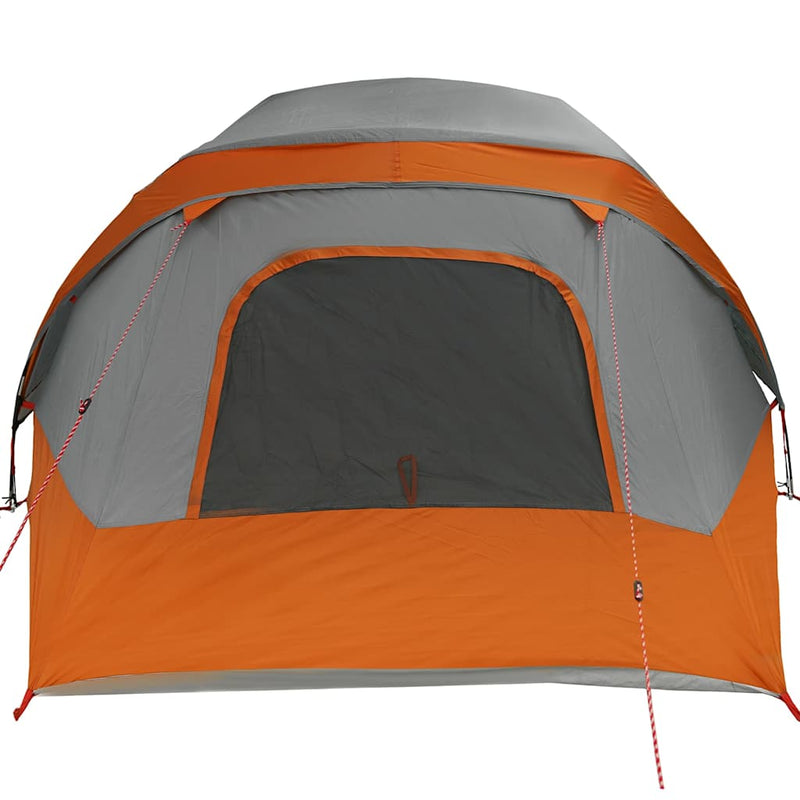 Cort de camping pentru 6 persoane, gri/portocaliu, impermeabil
