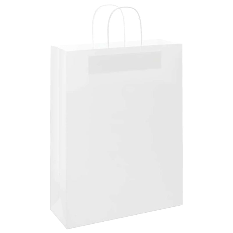 Pungi de hârtie 250 buc cu mânere albe 32x12x42 cm