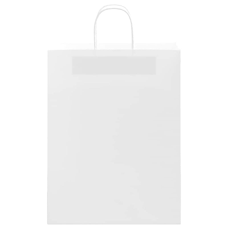 Pungi de hârtie 250 buc cu mânere albe 32x12x42 cm