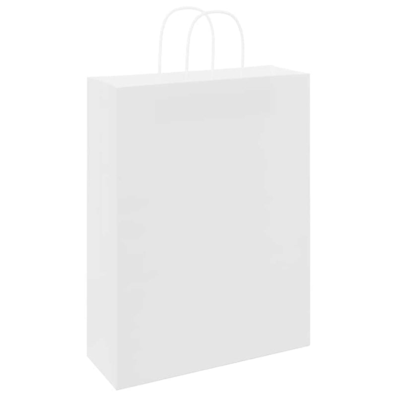Pungi de hârtie 250 buc cu mânere albe 32x12x42 cm