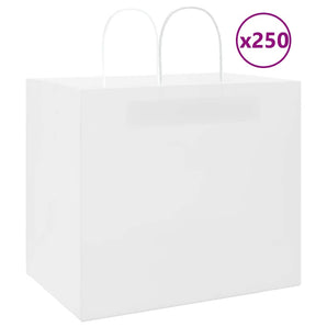 Pungi de hârtie 250 buc cu mânere albe 32x22x28 cm