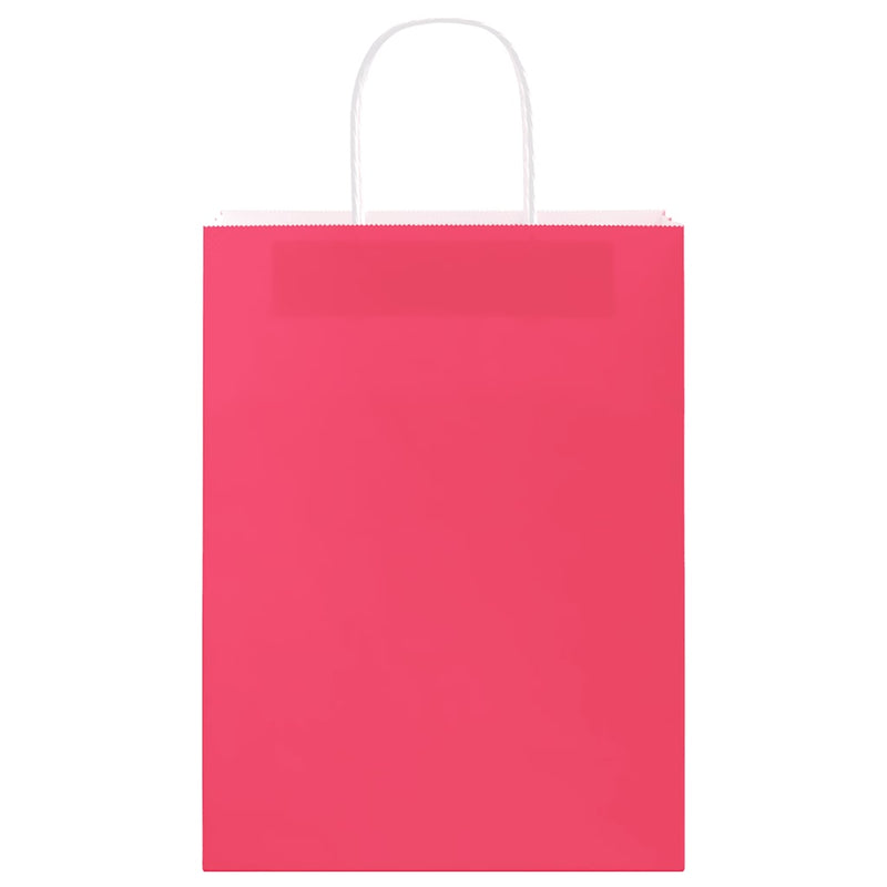 Saci de hârtie 50 buc cu mânere roz 26x12x35 cm